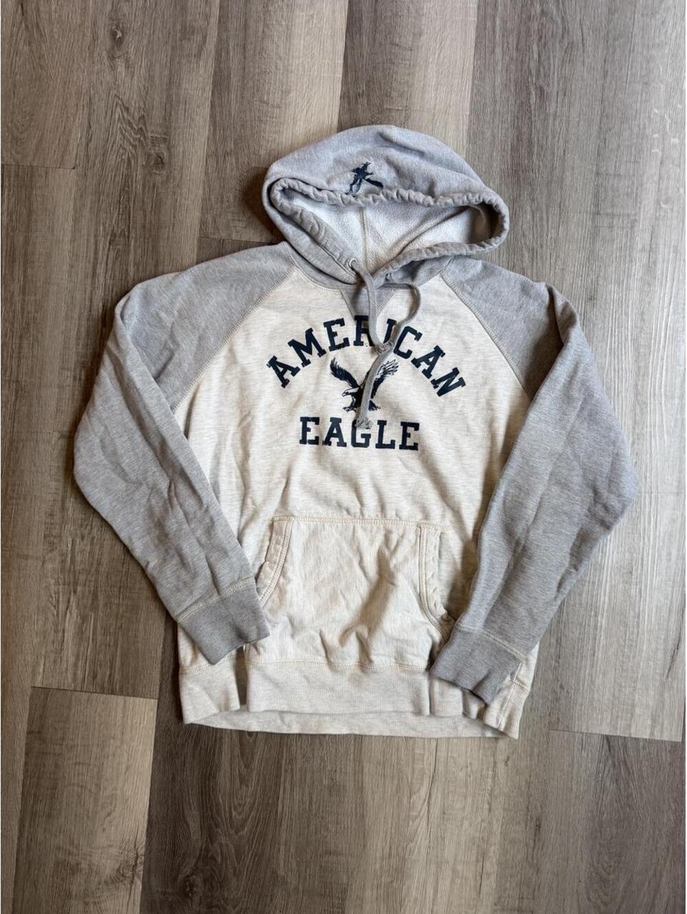 Y2k American Eagle Outfitters vintage hoodie with blue eagle logo, size L